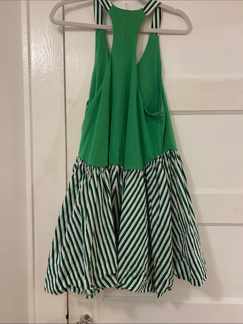 Daily Practice Spring Fling Racerback Babydoll Mini Dress Green Pattern Mini - Picture 2 of 4